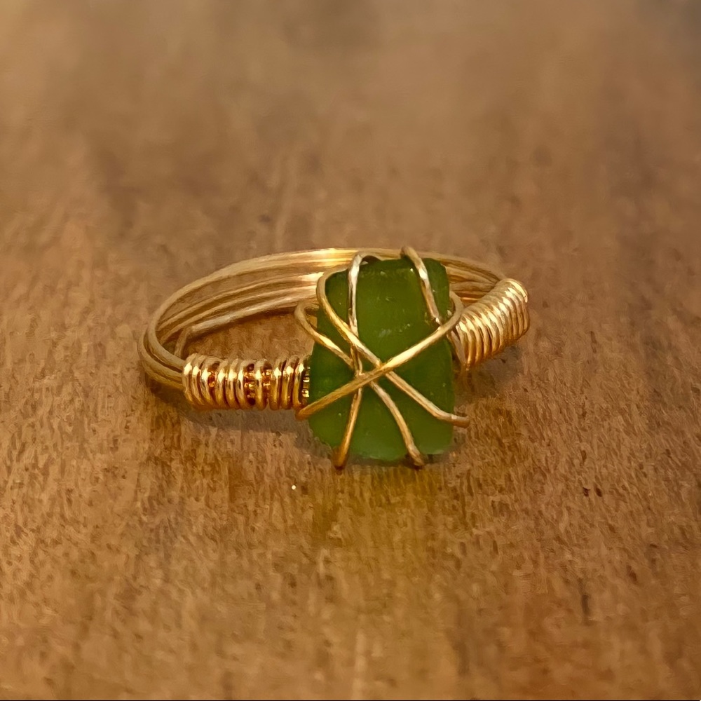 Handmade Sea Glass Vintage Ring